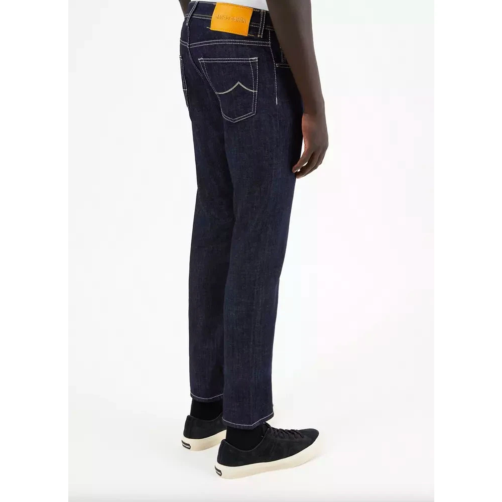 Jacob Cohën Donkerblauwe Jeans van Katoenmix met Bandana Detail Blue Heren
