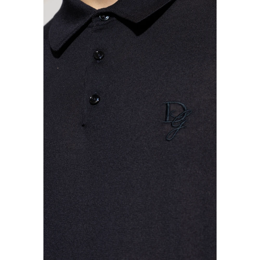 Dolce & Gabbana Lange mouw polo Blue Heren