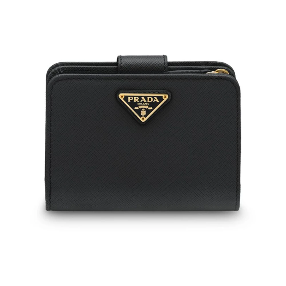 Prada Women's Black Saffiano Leather Wallet Small