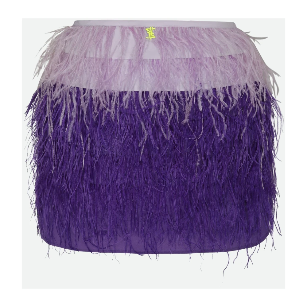 Twinset Paarse Veer Mini Rok Purple Dames