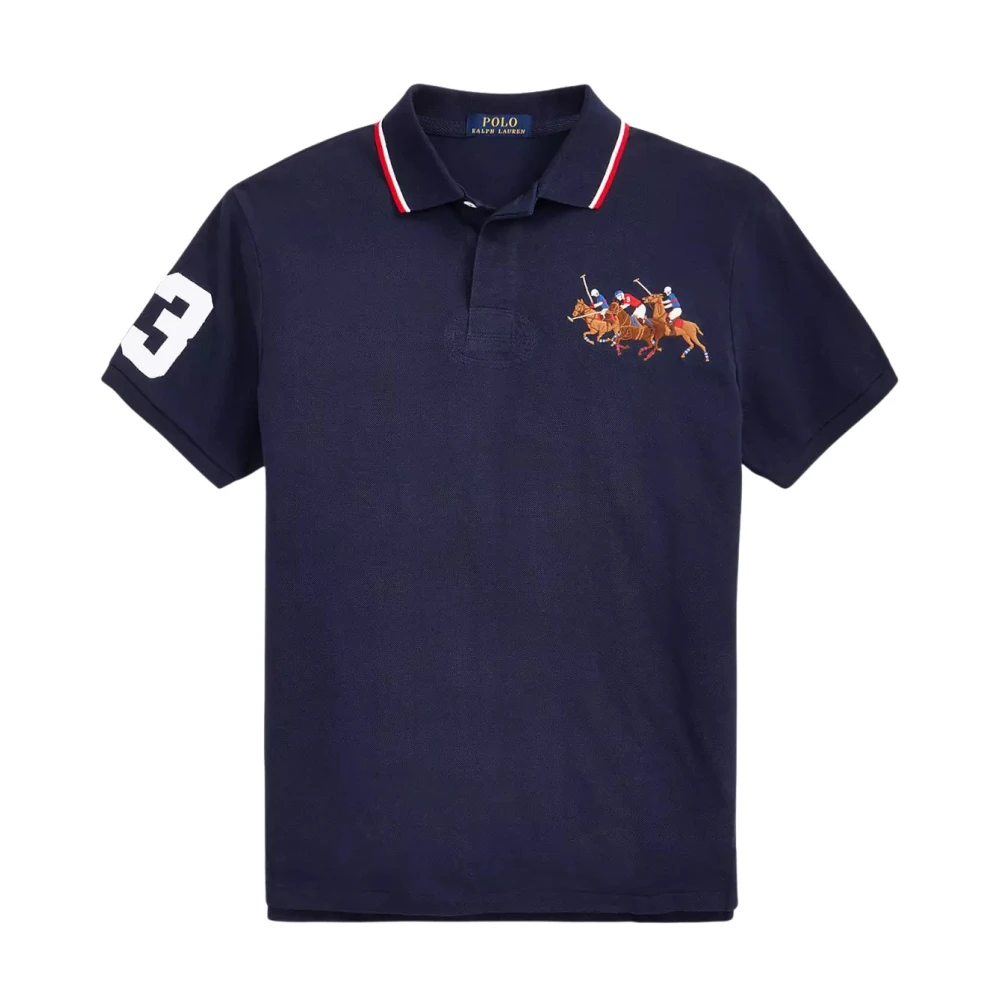 Ralph Lauren Custom Slim Fit Polo Shirt Blue Heren