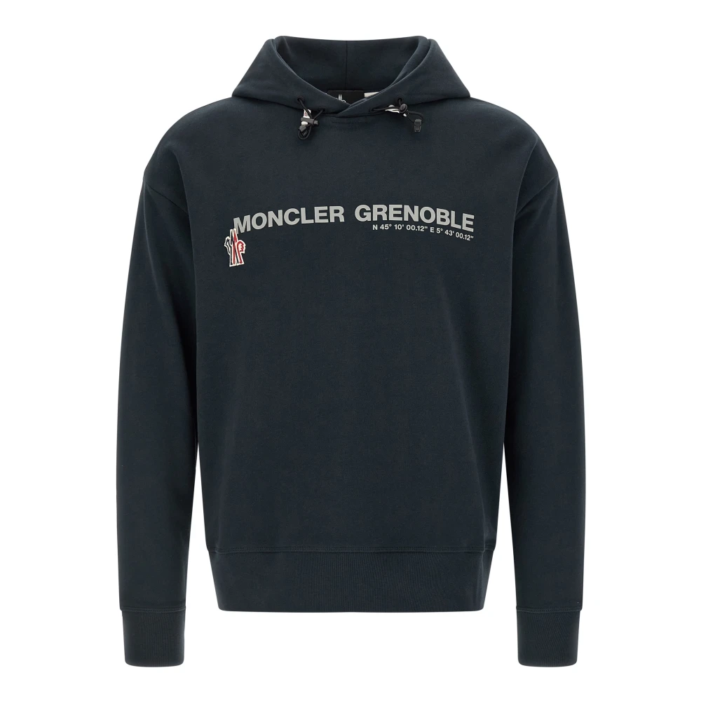 Moncler Blue Cotton Jersey Hoodie - Male - Hoodies - Xl - Sweatshirts & Hoodies
