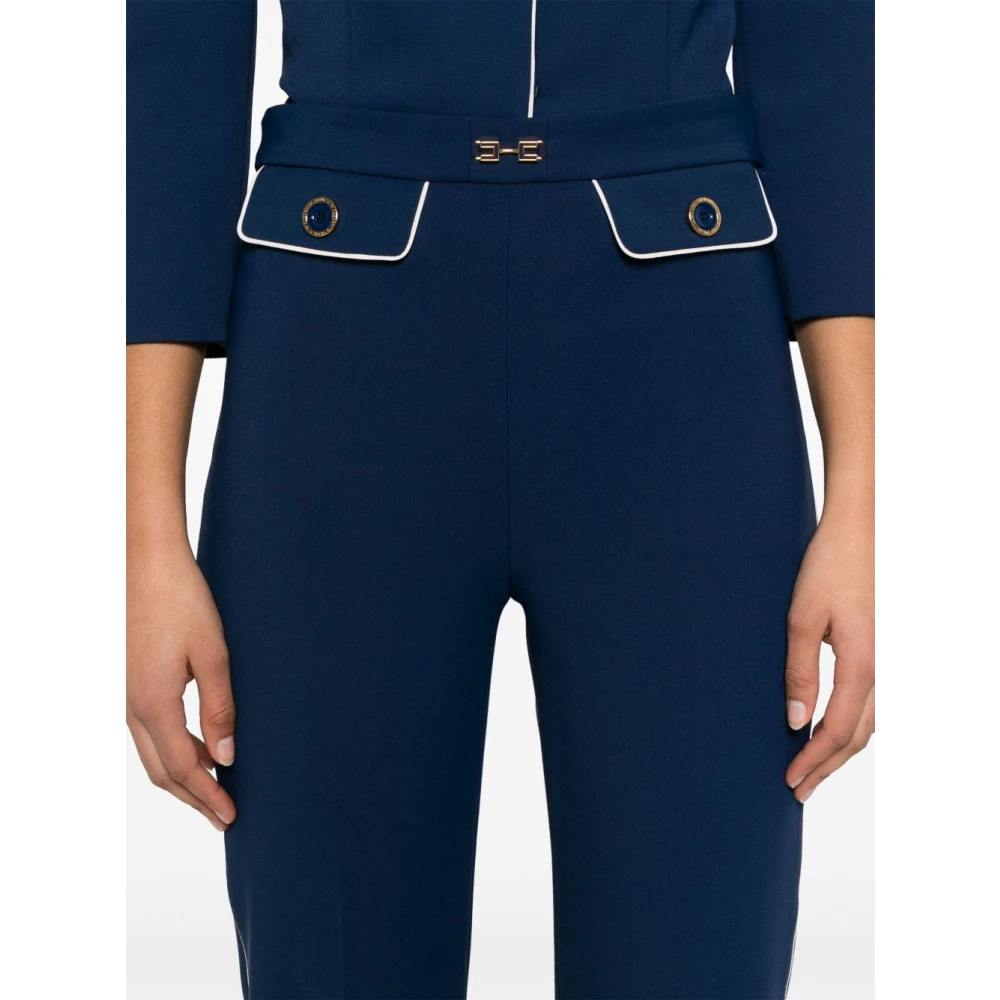 Elisabetta Franchi Blauw en witte broek Blue Dames