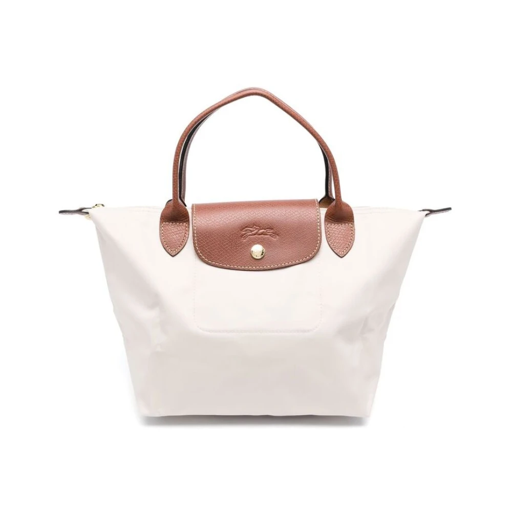 Longchamp Beige Kameel Kleurblok Reliëf Handtas White Dames