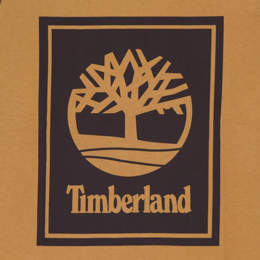 Timberland Lange Mouw Logo Tee Wheat Boot Zwart Brown Heren