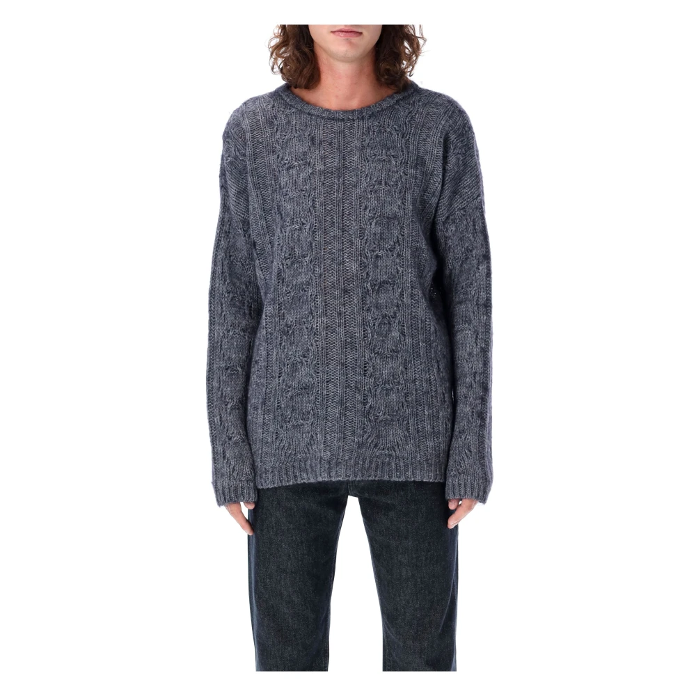 Our Legacy Stormy Blue Kabeltrui Sweater Blue Heren