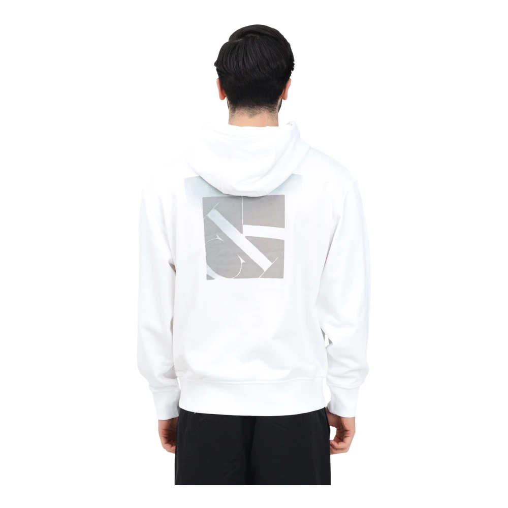 Calvin Klein Jeans Witte hoodie met abstract grafisch print White Heren