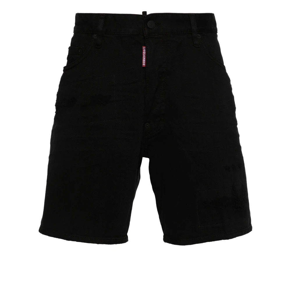 Dsquared2 Zwarte Denim Shorts Black Heren