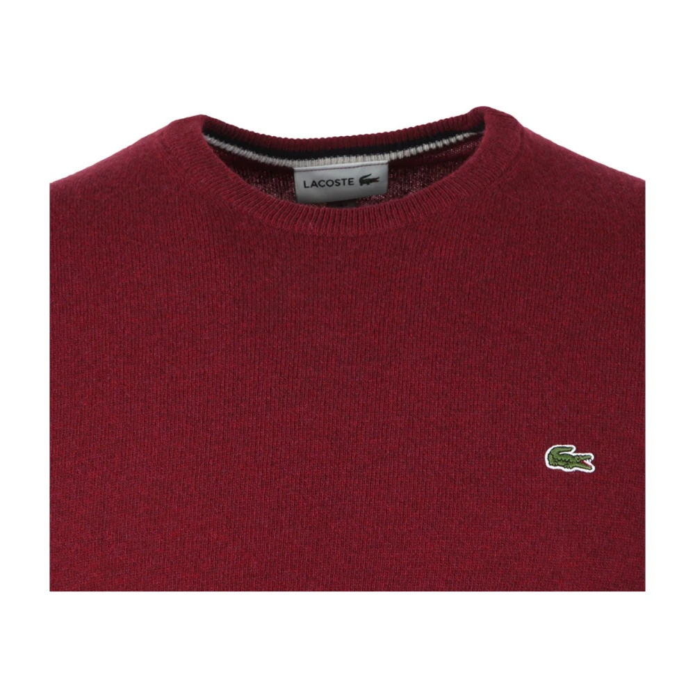 Lacoste Rode Wol Pullover Regular Fit Trui Red Heren