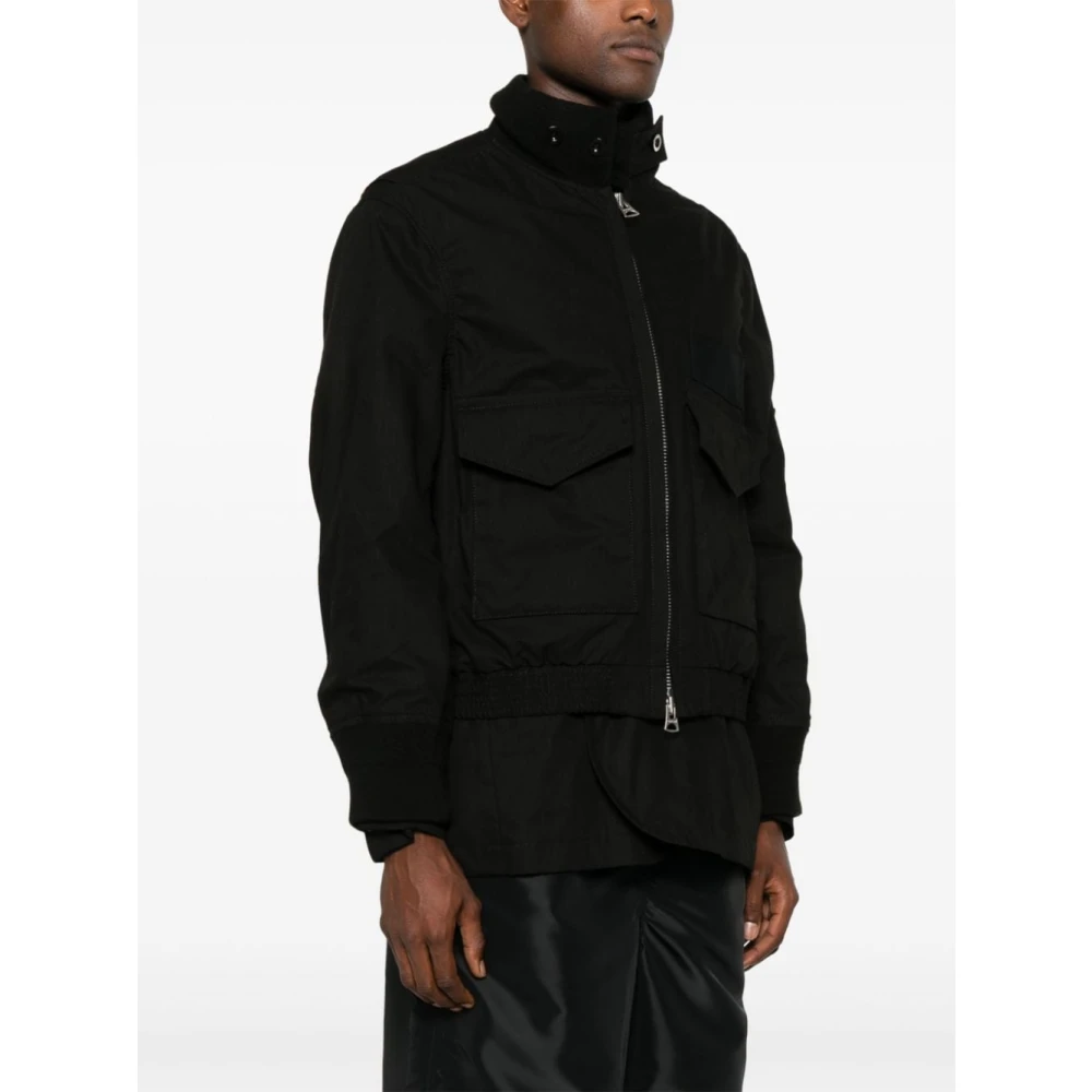 Sacai Zwarte Ripstop Laagjesjas Black Heren