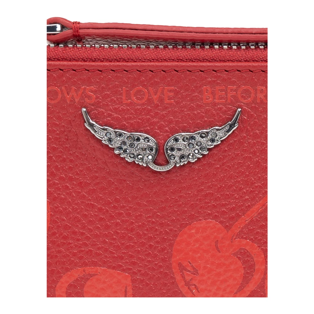 Zadig & Voltaire Leren kaarthouder Red Dames