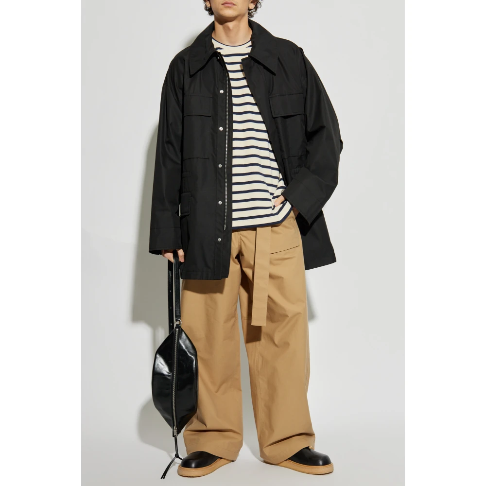 Jil Sander T-shirt met gestreept patroon Beige Heren
