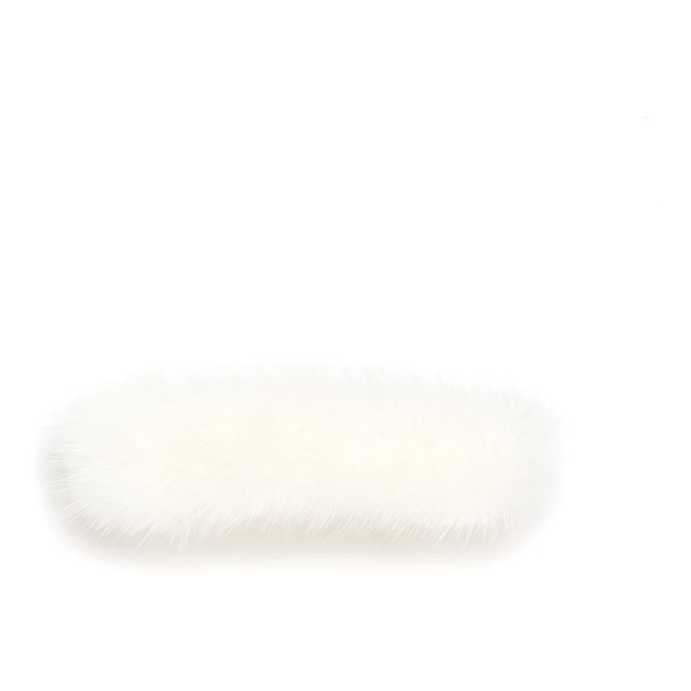 Mink Hair Clip Large White