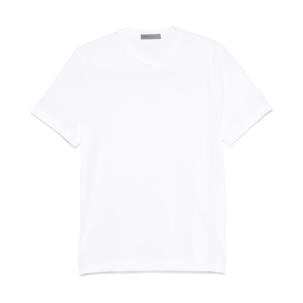 Corneliani Geborduurd Logo Wit T-shirts en Polo's White Heren