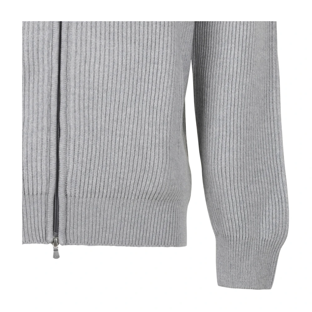 Gran Sasso Lichtgrijze Cardigan Met Volledige Rits Gray Heren