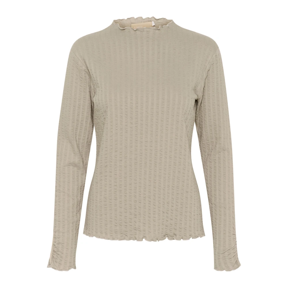 Karen by Simonsen Ribtop met lange mouwen Gray Dames
