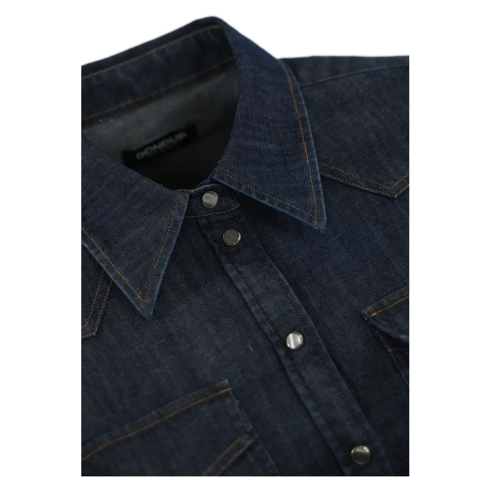 Dondup Denim Overhemd Lange Mouw Knoopsluiting Blue Dames