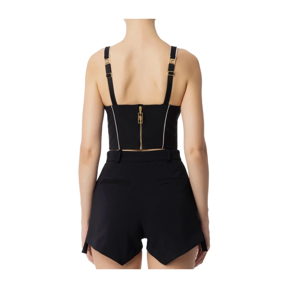 Elisabetta Franchi Mouwloze Polyester Top Black Dames