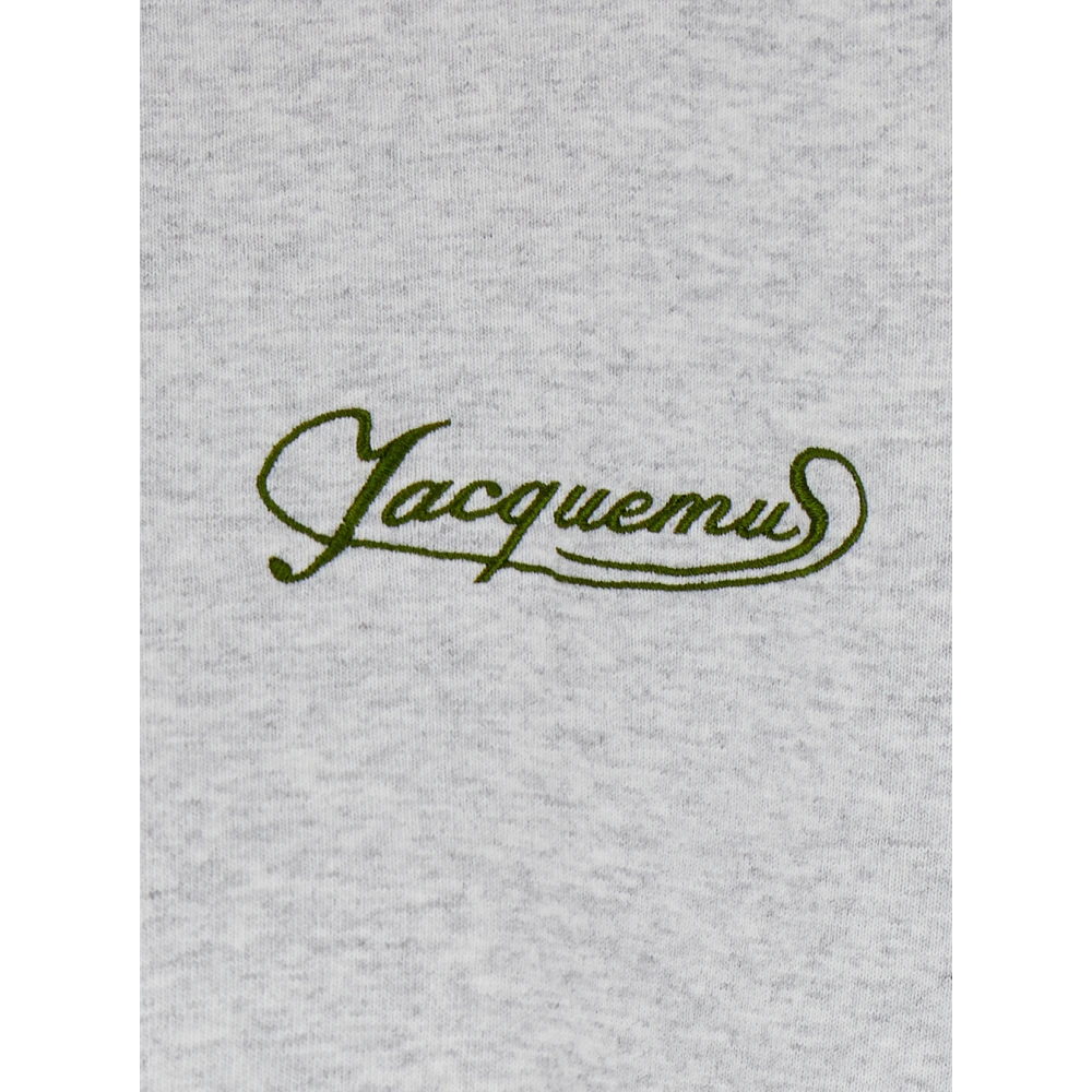 Jacquemus Logo Lettering Grijs T-shirt Vrouw Gray Dames