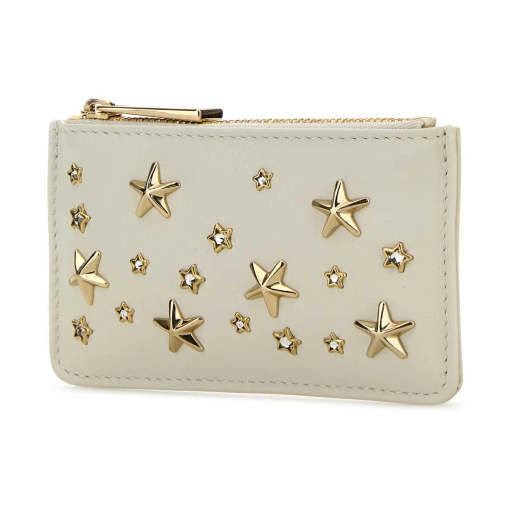 Jimmy Choo Stijlvolle witte leren kaarthouder White Dames