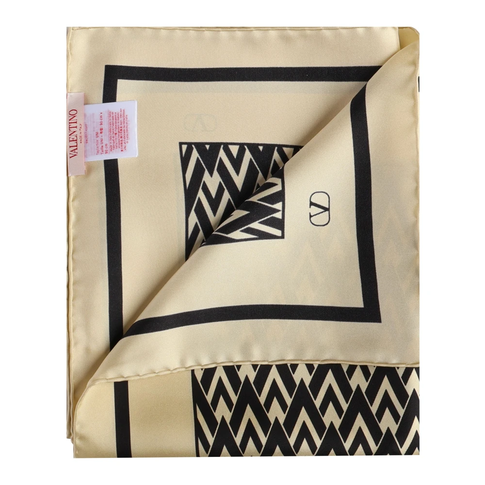 Valentino Garavani Zijden V Patroon Franje Sjaal Multicolor Dames