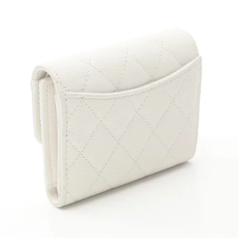 Chanel Vintage Pre-owned Leather wallets White Dames