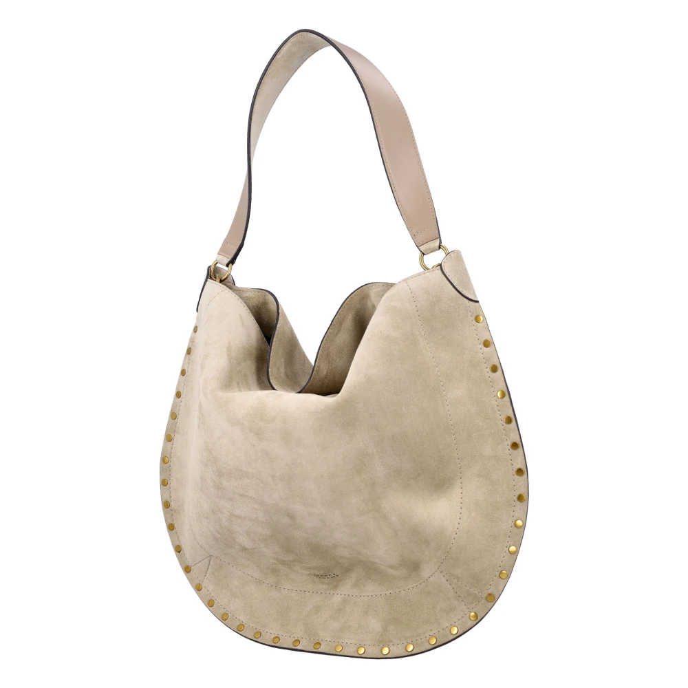 Isabel marant Beige Suède Hobo Handtas met Gouden Studs Beige Dames