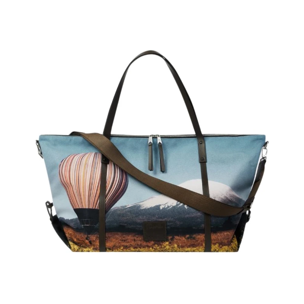 PS By Paul Smith Canvas Duffeltas met Handtekeningprint Multicolor Heren
