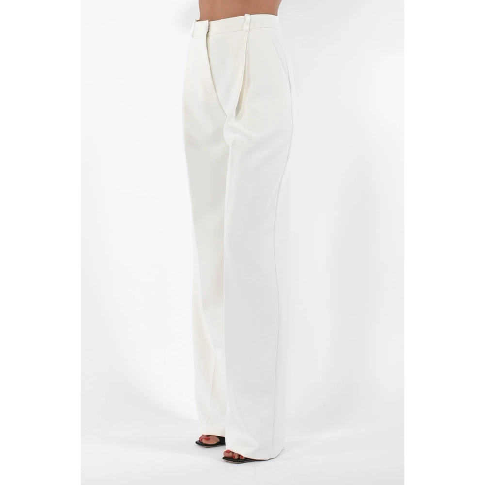 Elisabetta Franchi Crepe broek met satijndetails White Dames