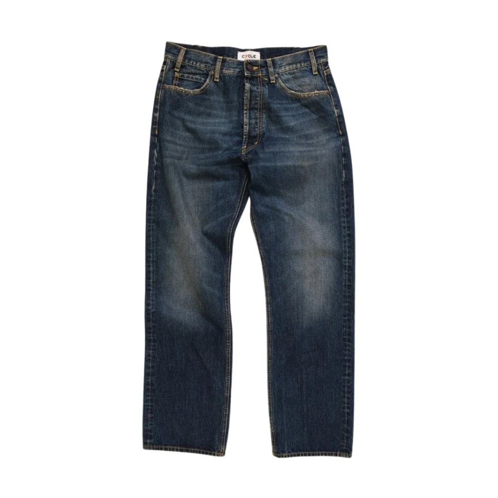 Cycle Indigo Denim Straight Leg Jeans Blue Heren
