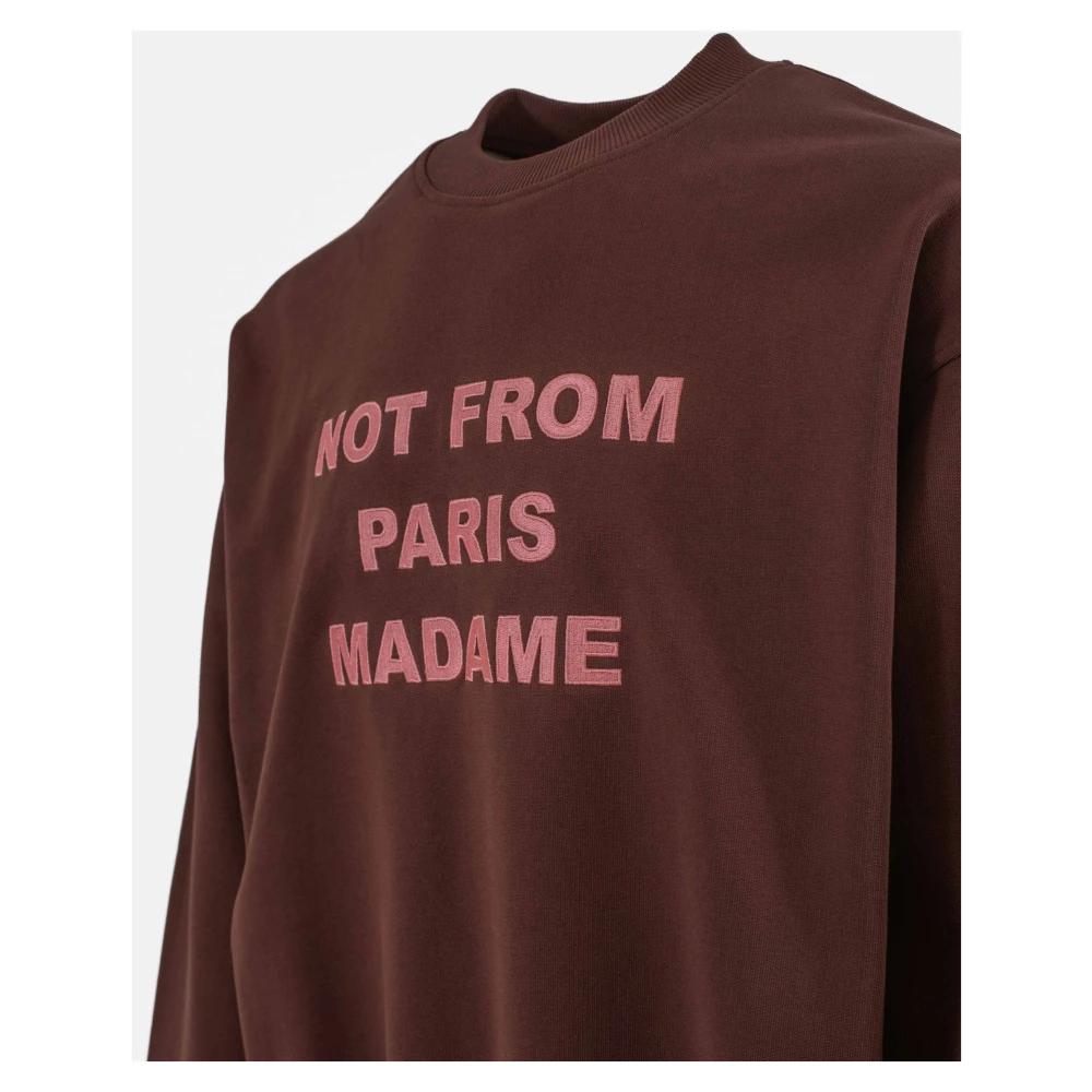 Drole de Monsieur Geborduurde Sweater Brown Heren