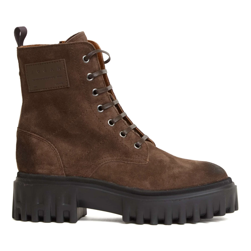 Hogan Women's Brown Lace-Up Boots, 4 Uk, H700 Ankle Boot