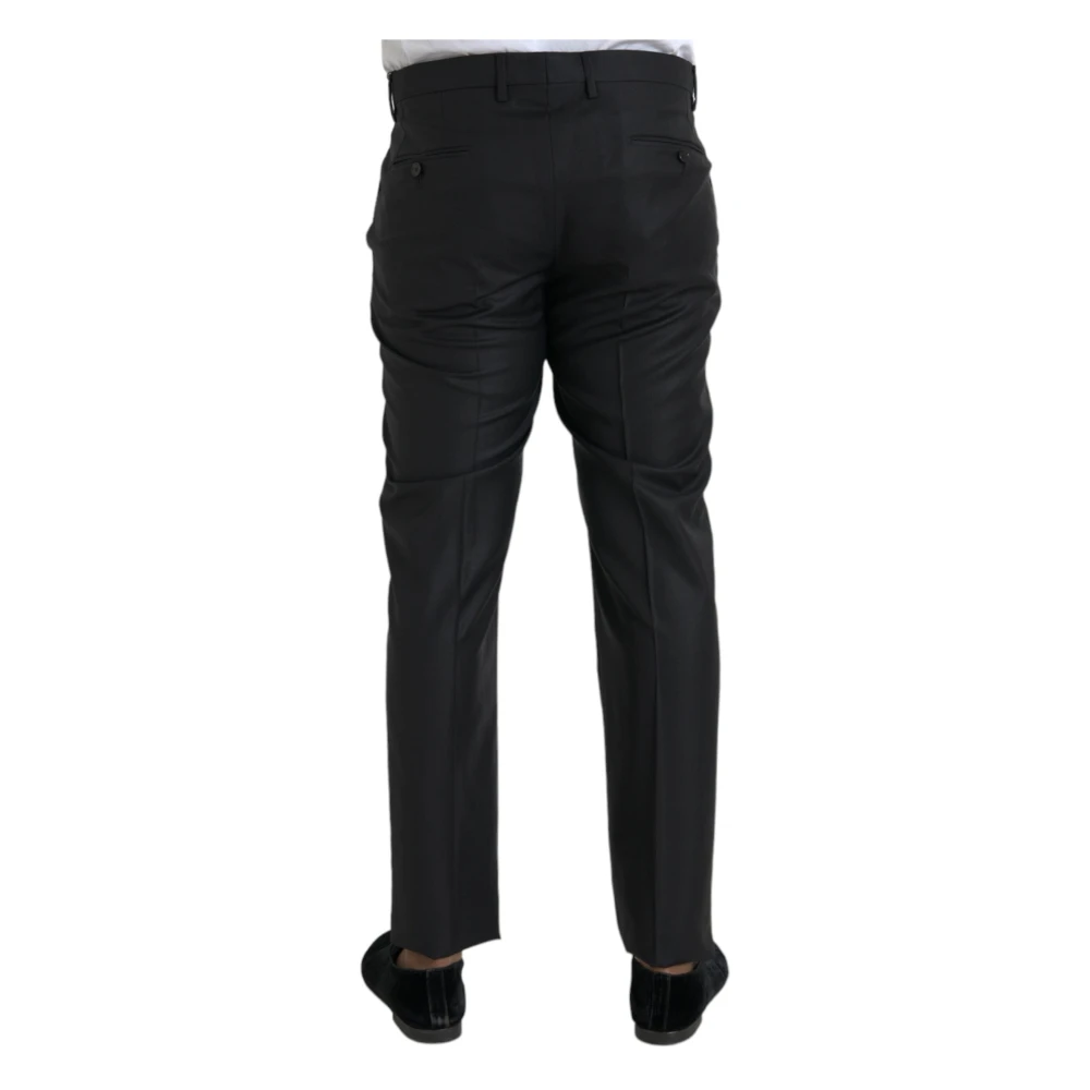 Dolce & Gabbana Zwarte wollen en zijden pantalon Black Heren
