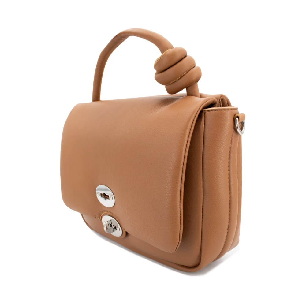 Zanellato Knoop Schoudertas met Draaisluiting Beige Dames