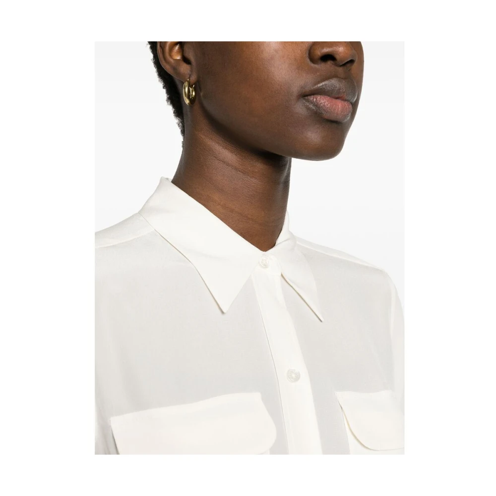 Equipment Zijden Witte Shirt met Zakken White Dames
