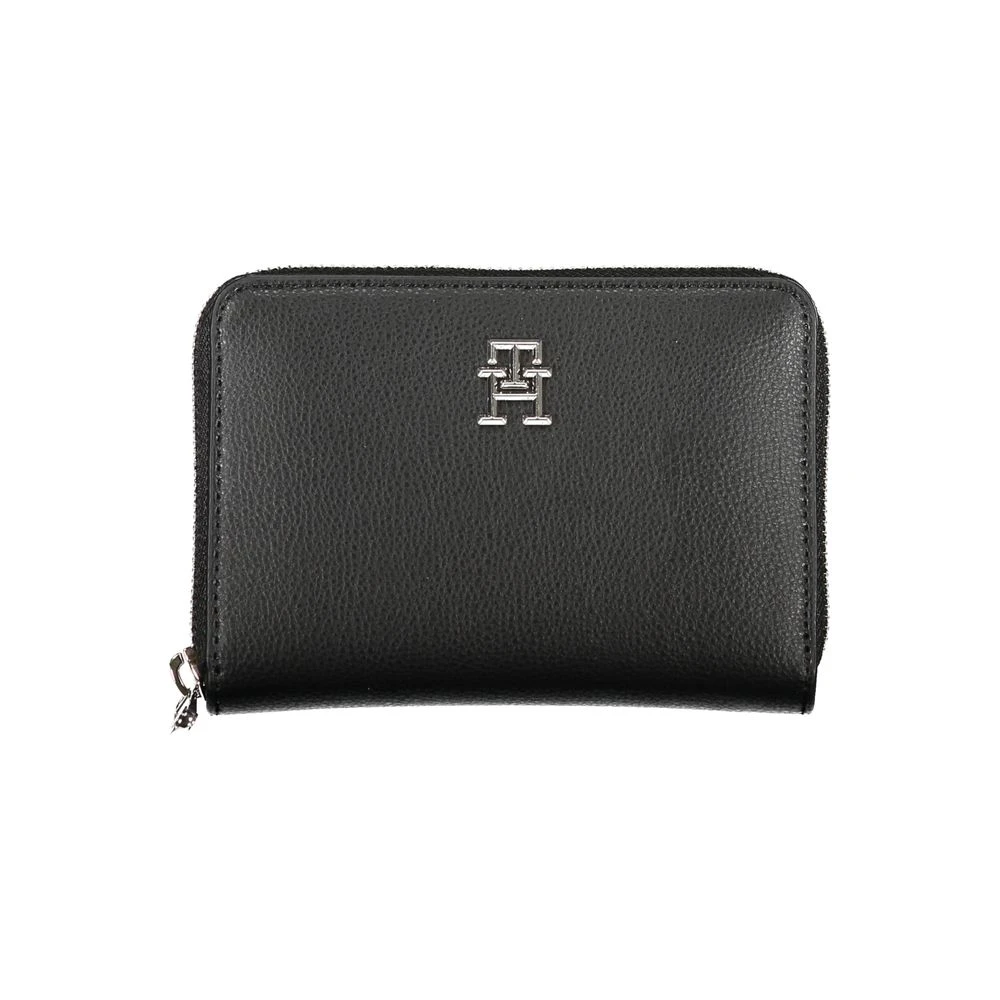 Tommy Hilfiger Elegante Zwarte Portemonnee met Meerdere Compartimenten Black Dames