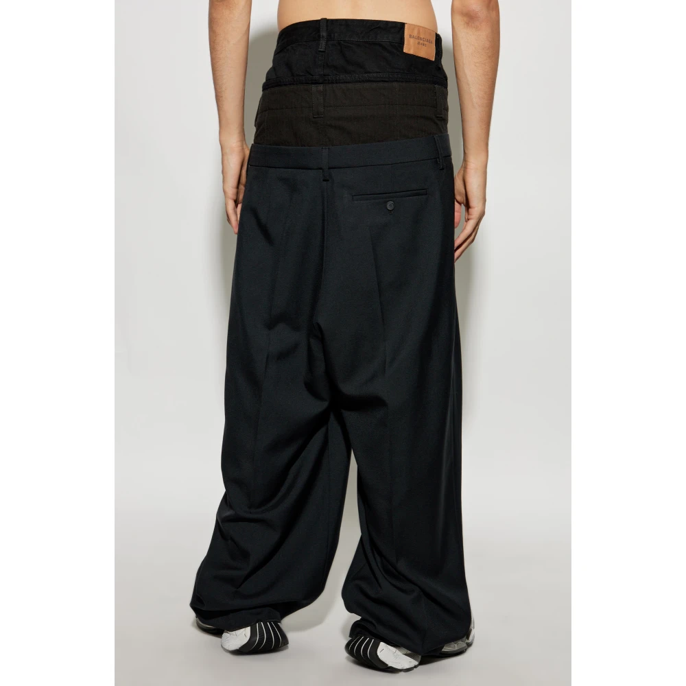 Balenciaga Geplooide Broek Black Heren
