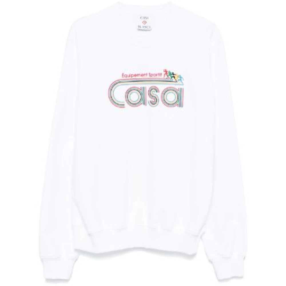 Casablanca Sportif Ronde Hals Lange Mouw Sweatshirt White Heren