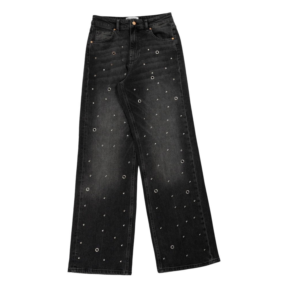 Essentiel Antwerp Grijze Eyelet Straight-Leg Jeans Gray Dames