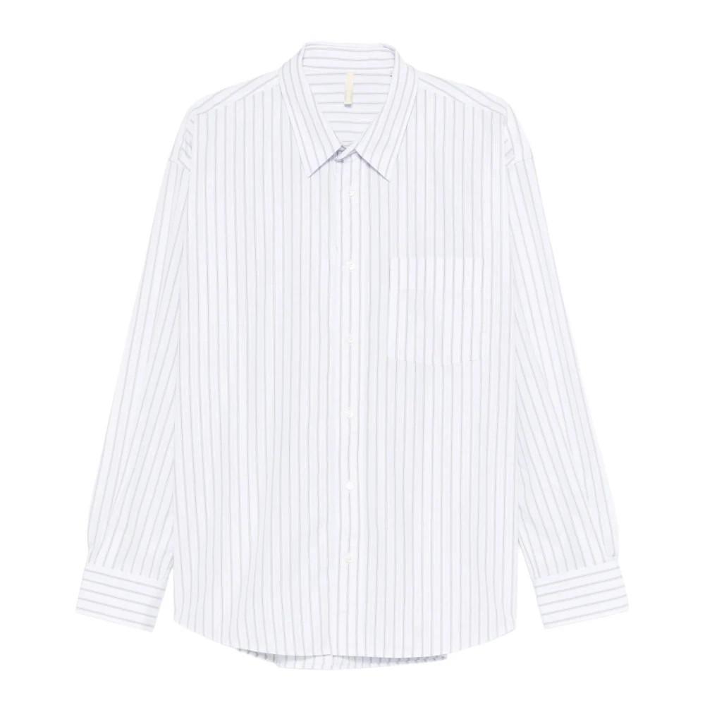 Sunflower Men's White Casual Shirts, L, New Base Striped Shirt
