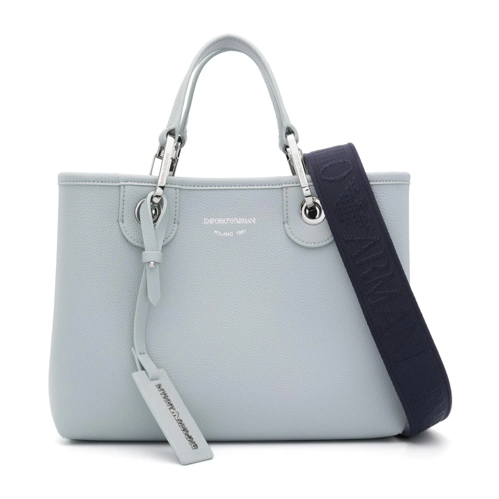 Emporio Armani Bedrukte Hertenleren Tas met Logo Blue Dames