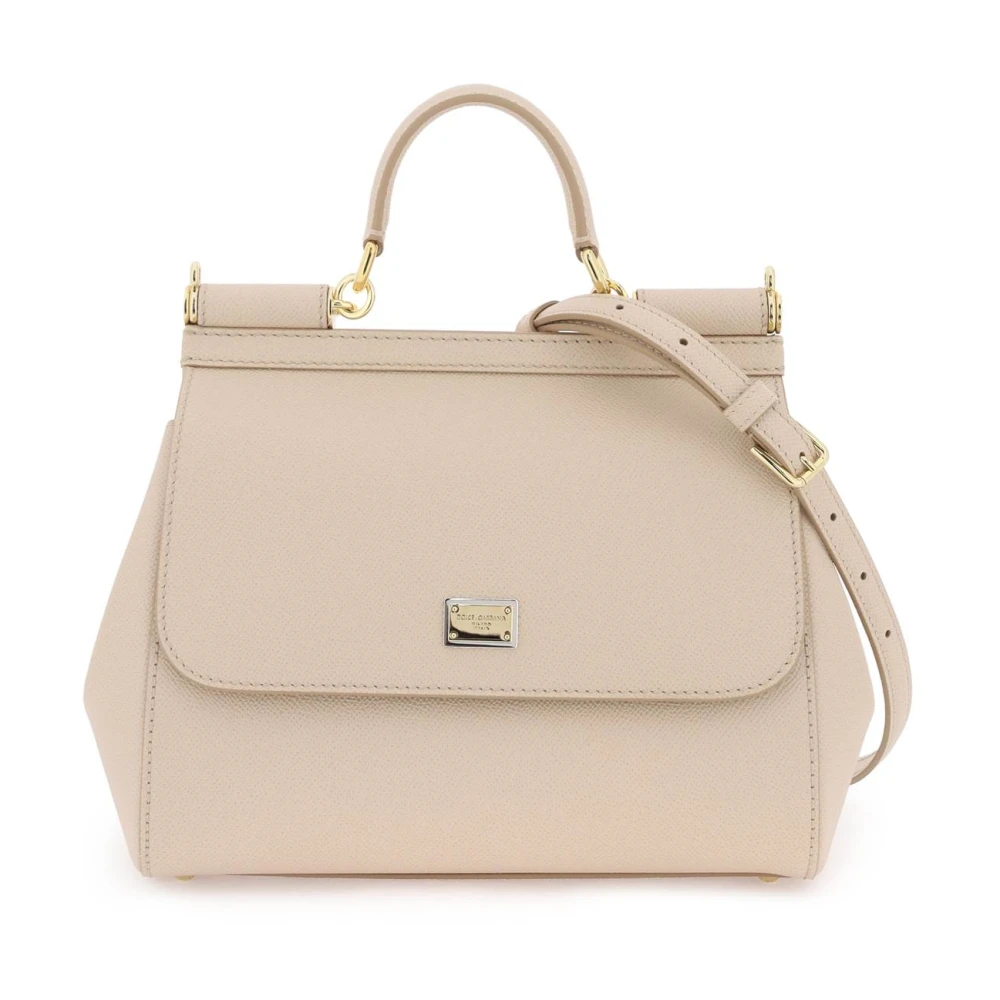 Dolce & Gabbana Sicily Medium Handtas Beige Dames