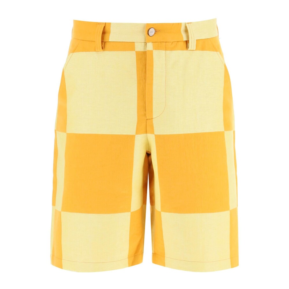 Shorts de Lienzo a Cuadros Patchwork Jacquemus Hombre Miinto