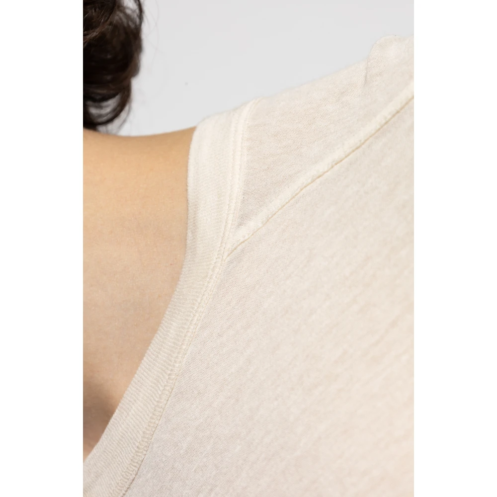 Rick Owens T-shirt Level T Beige Heren
