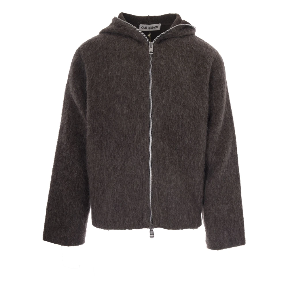 Our Legacy , Cardigans, Male, Brown, M, Full Zip Hood