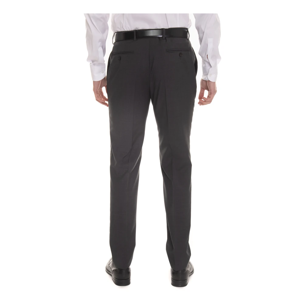 Paoloni Slim Fit Wollen Pak met 2 Knopen Gray Heren