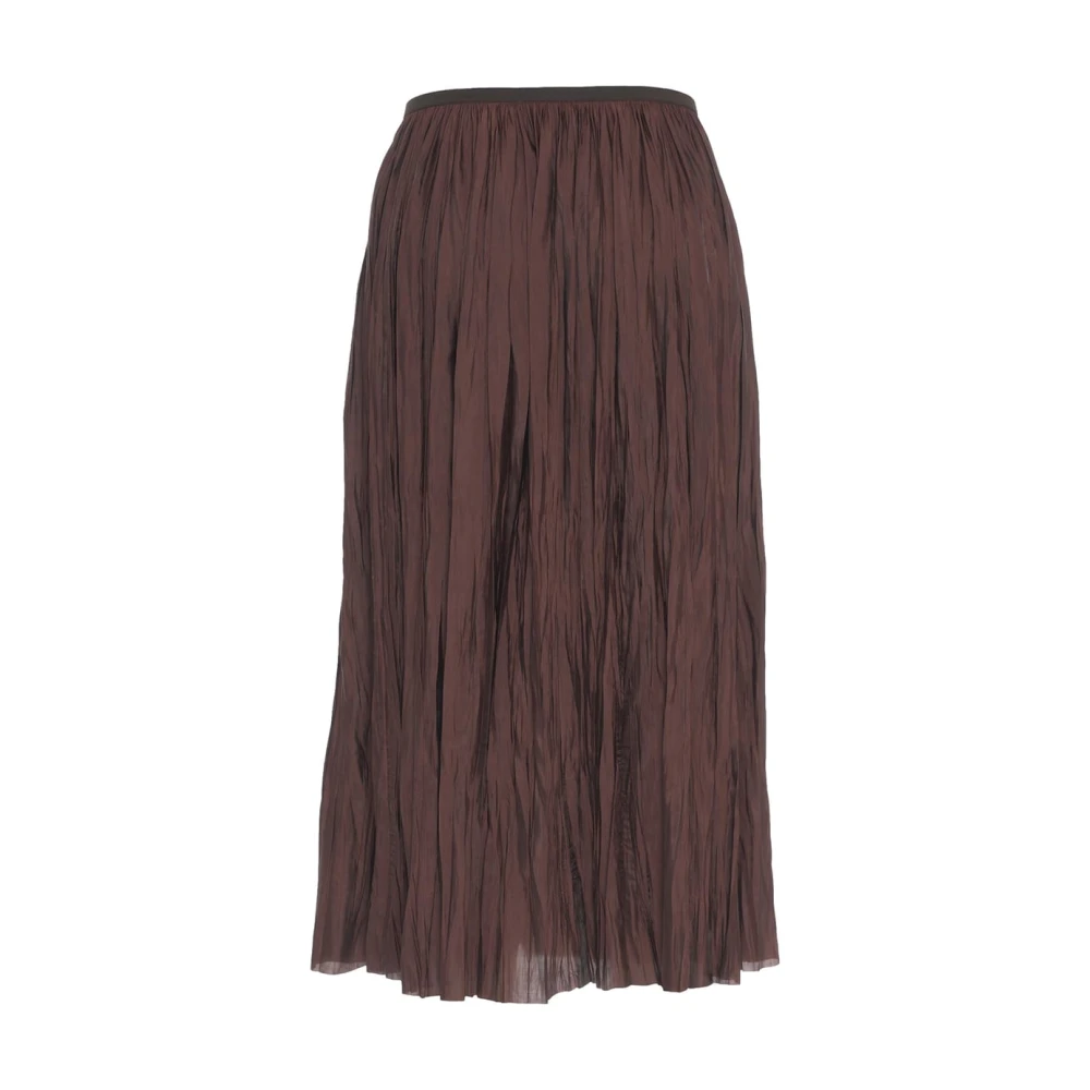 Roberto Collina Bruine Midi Geplooide Rok Brown Dames