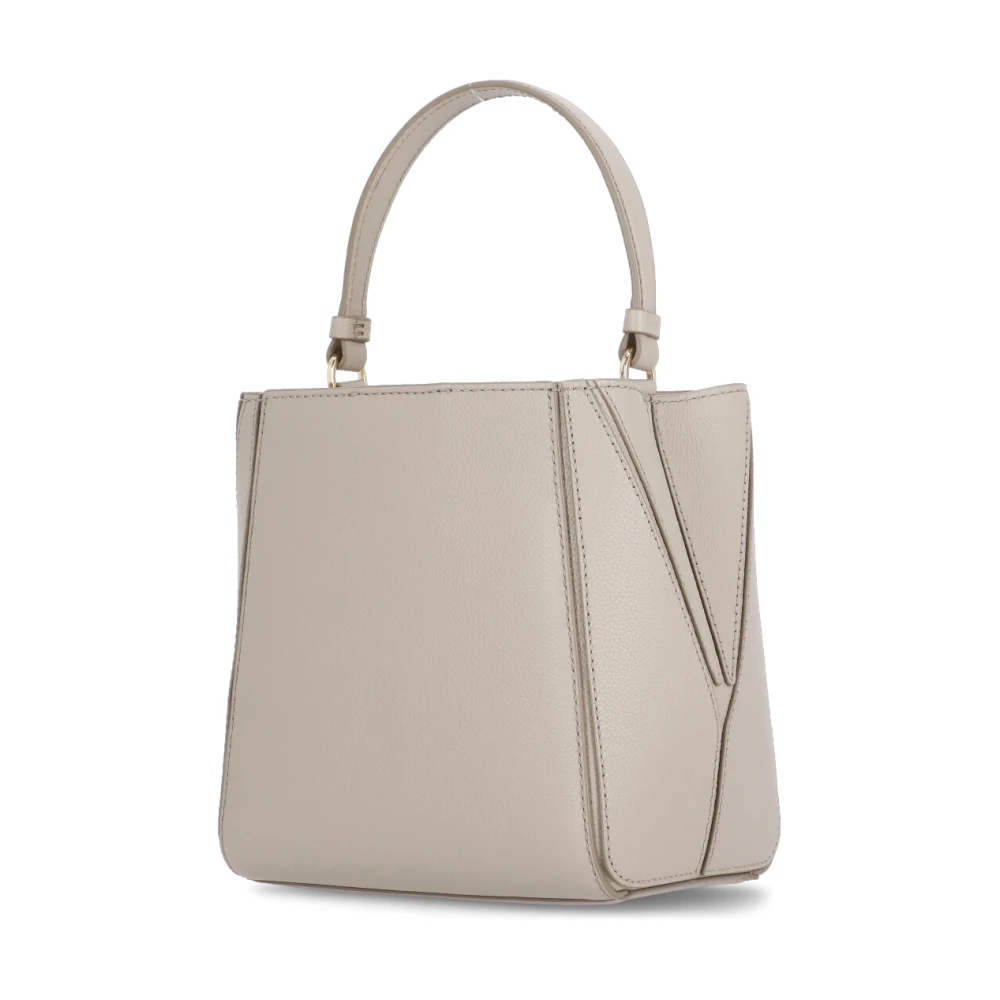 TORY BURCH Beige Leren Handtas met Logo Beige Dames