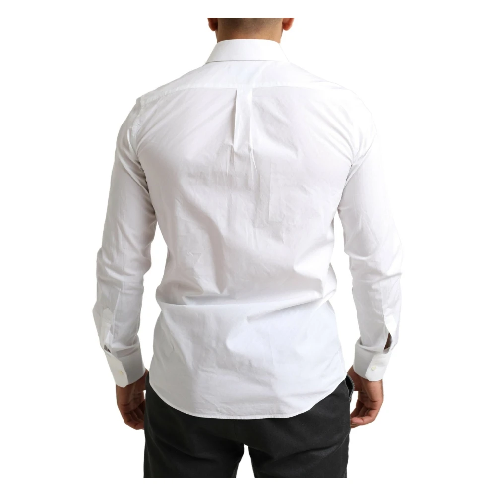 Dolce & Gabbana Elegante witte katoenen overhemd Martini White Heren