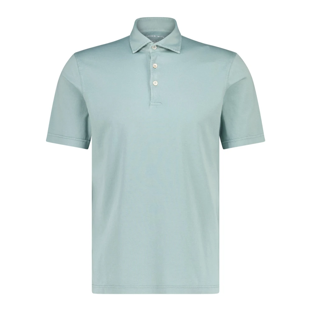 Fedeli Katoenen Poloshirt Gemaakt in Italië Green Heren